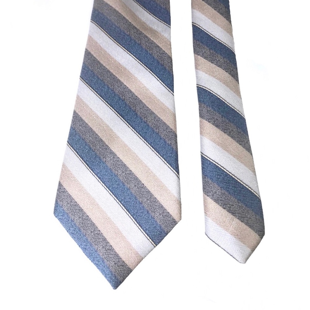 Vintage Don Loper Blue & Tan Men’s Tie - Picture 5 of 7